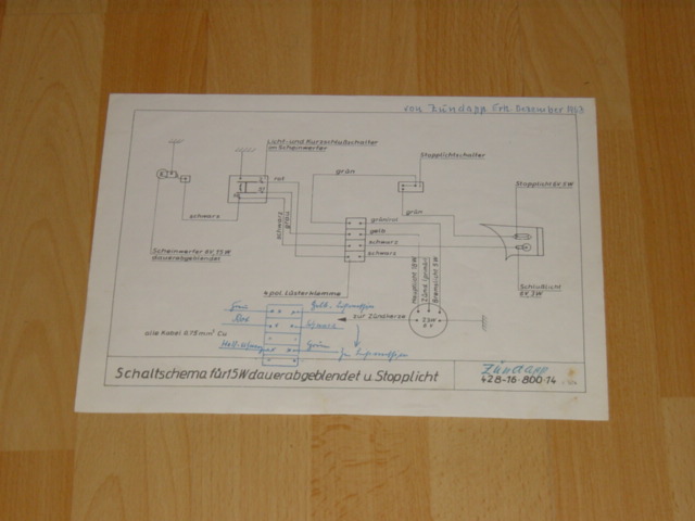 Electical diagram 428 15W + stopplicht