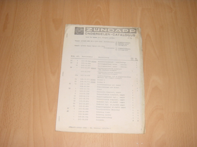 Ersatzteil-Katalog NL 517 1974-03 Erganzung