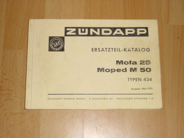 Ersatzteil-Katalog 434 1975-03 Mofa 25 Moped M 50
