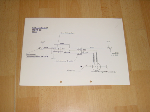 Electical diagram 434 6V/19 Watt Mofa 25 M50